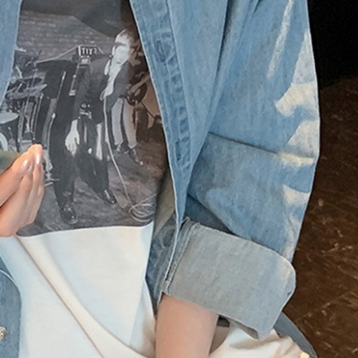 デニムシャツ トップス シャツ シンプル ブルー 青 レギュラー丈 袖あり 長袖 襟付き デニムシャツ トップス シャツ シンプル ブルー 青 レギュラー丈 袖あり 長袖 襟付き