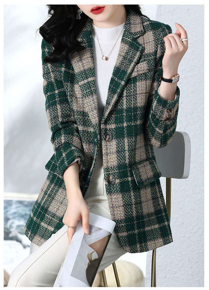 テーラードジャケット レディース スーツ 春秋 チェック柄ジャケット コート スーツジャケット トップス 長袖 アウター 着痩せ お洒落 通勤 OL ビジネス 大人 ファッション 上品 30代 40代