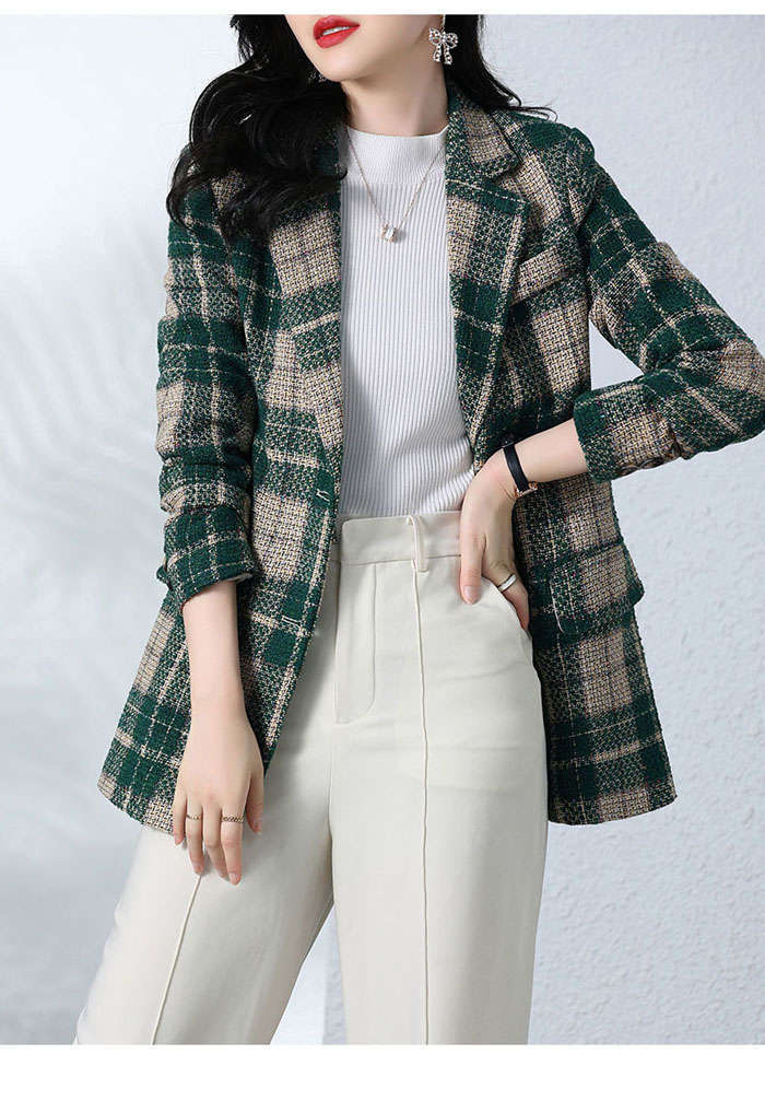 テーラードジャケット レディース スーツ 春秋 チェック柄ジャケット コート スーツジャケット トップス 長袖 アウター 着痩せ お洒落 通勤 OL ビジネス 大人 ファッション 上品 30代 40代