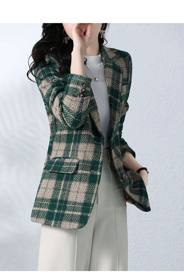 テーラードジャケット レディース スーツ 春秋 チェック柄ジャケット コート スーツジャケット トップス 長袖 アウター 着痩せ お洒落 通勤 OL ビジネス 大人 ファッション 上品 30代 40代