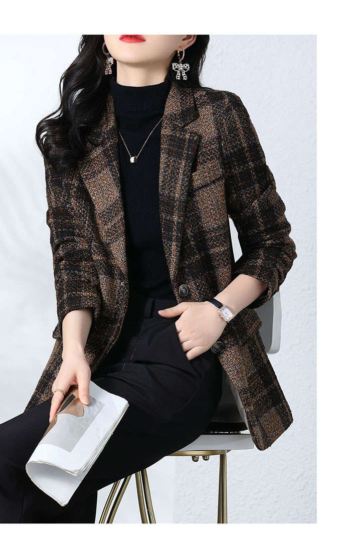 テーラードジャケット レディース スーツ 春秋 チェック柄ジャケット コート スーツジャケット トップス 長袖 アウター 着痩せ お洒落 通勤 OL ビジネス 大人 ファッション 上品 30代 40代