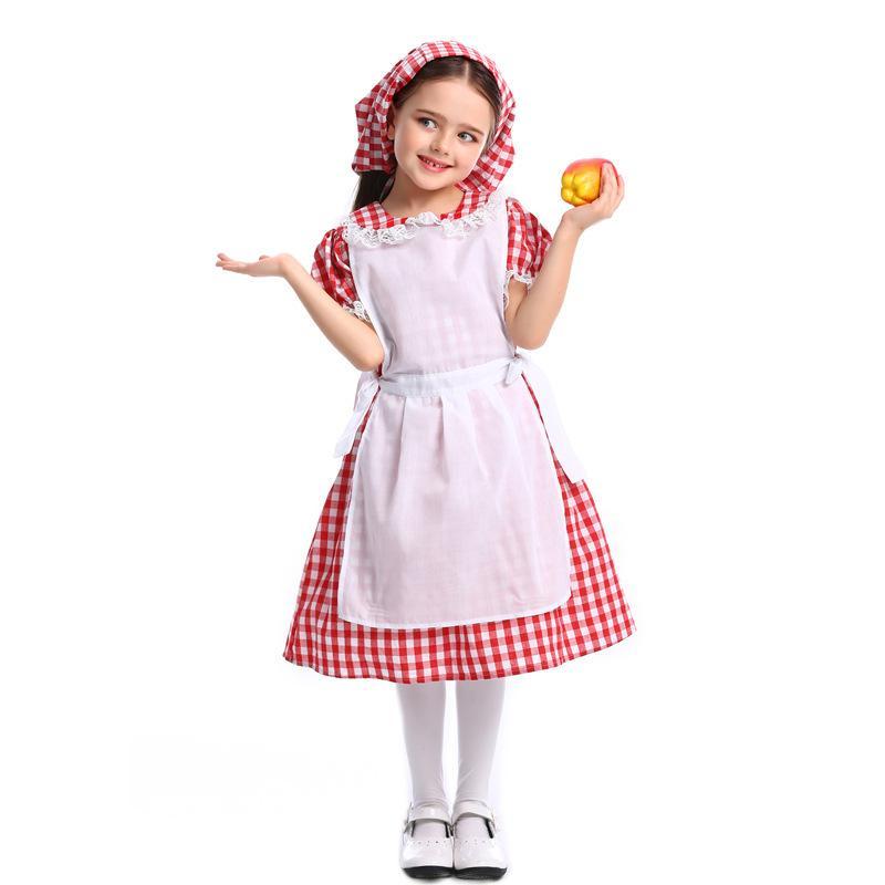 ハロウィン 衣装 コスプレ服 キッズ メイド コスプレ 赤ずきんちゃん衣装 コスチューム 赤頭巾マント こども 子供 子ども 仮装 パーティー イベント 童話 女の子