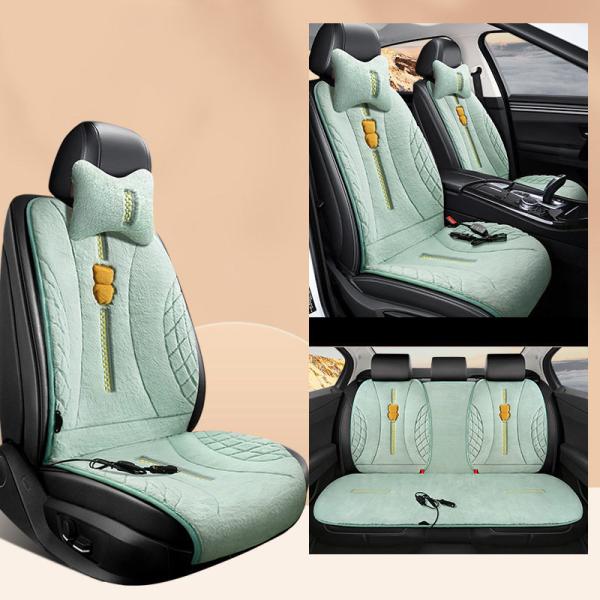 シートヒーター 加熱 可愛い もこもこ 運転席 座面 腰面 カー用品 ホットカーペッ 7点セット 2段階温度調節 暖かい おすすめ シートヒーター加熱可愛いもこもこ運転席座面腰面カー用品ホットカーペッ7
