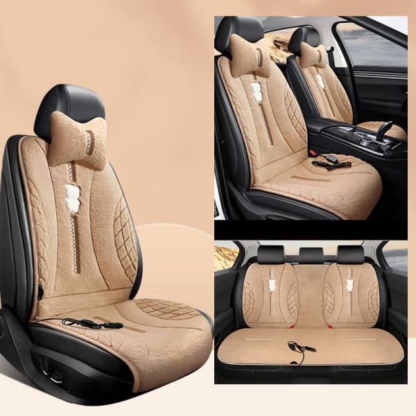 シートヒーター 加熱 可愛い もこもこ 運転席 座面 腰面 カー用品 ホットカーペッ 7点セット 2段階温度調節 暖かい おすすめ シートヒーター加熱可愛いもこもこ運転席座面腰面カー用品ホットカーペッ7