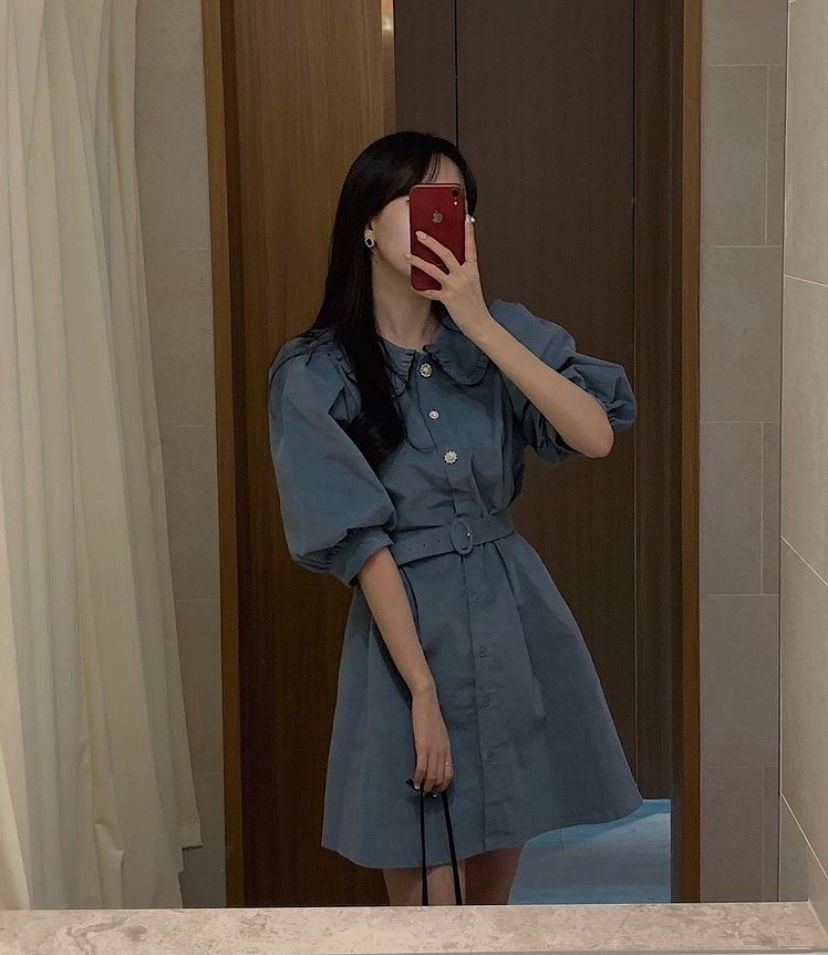 レトロ風 ワンピース 半袖 春 夏 きれいめ カジュアル かわいい フォーマル aライン シャツワンピース Aライン フレア ショート ショート丈 膝上 五分袖 ぽわん袖 ボリューム袖 ボリュームスリ