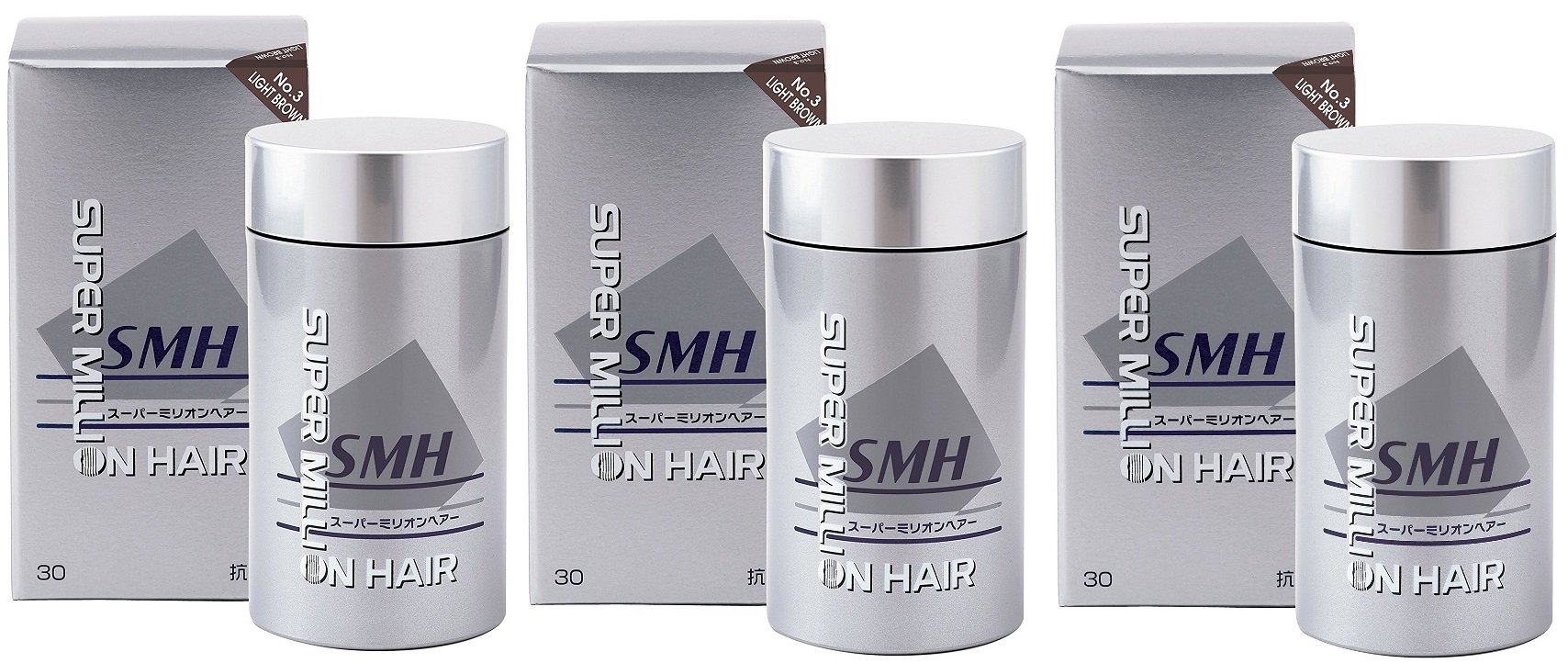 スーパーミリオンヘアー 30g No.3 ライトブラウン 3点セット LB3 スーパーミリオンヘアー 30g No.3 ライトブラウン 3点セット LB3