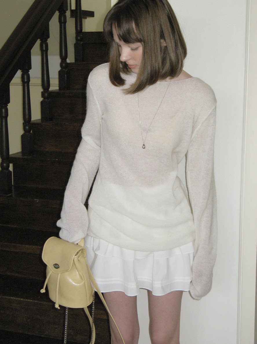 [IVE WONYOUNG] Cancan shirring ミニスカート(IVORY)
