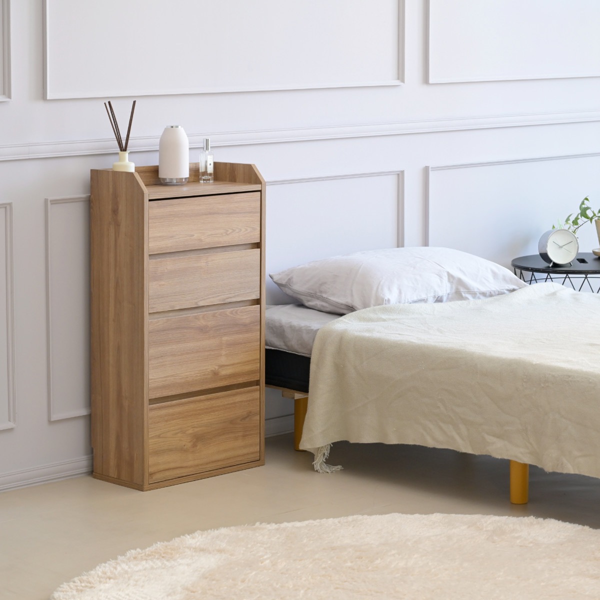 カウンター下収納 幅40cm チェスト 4段 薄型 カウンター下 カウンター 窓下収納 リビングチェスト ミニチェスト ローチェスト キッチン収納 キッチンカウンター 腰窓 収納 整理 幅40