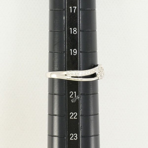 K18 18金 WG リング 20号 ダイヤ 0.20 中古 K18 18金 WG リング 20号 ダイヤ 0.20 中古