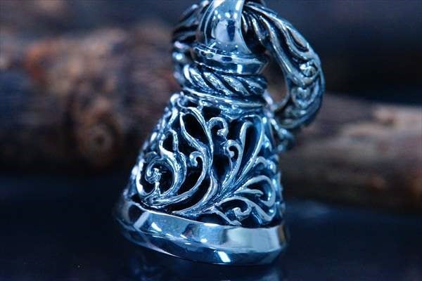 シルバーアクセサリー ベル 鐘 フリーメイソン ホルスの目 プロビデンスの目 秘密結社 ツタ ゴールド メンズ ペンダント ネックレス