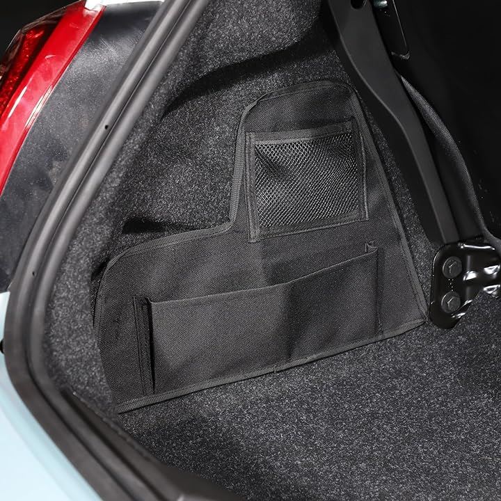 新型 フィアット 500 専用 2016～2023に適用 トランク収納袋 収納ポケット 収納バッグ オックスフォード製 取付簡単 貼付タイプ ２点セット