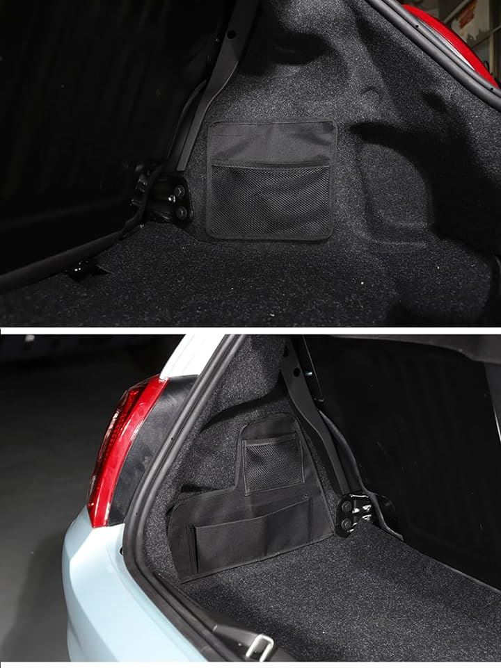 新型 フィアット 500 専用 2016～2023に適用 トランク収納袋 収納ポケット 収納バッグ オックスフォード製 取付簡単 貼付タイプ ２点セット