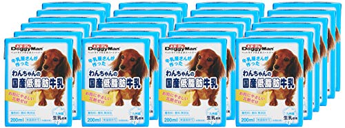 ドギーマン わんちゃんの国産低脂肪牛乳 全犬種用 200ミリリットル (x 24) (ケース販売)