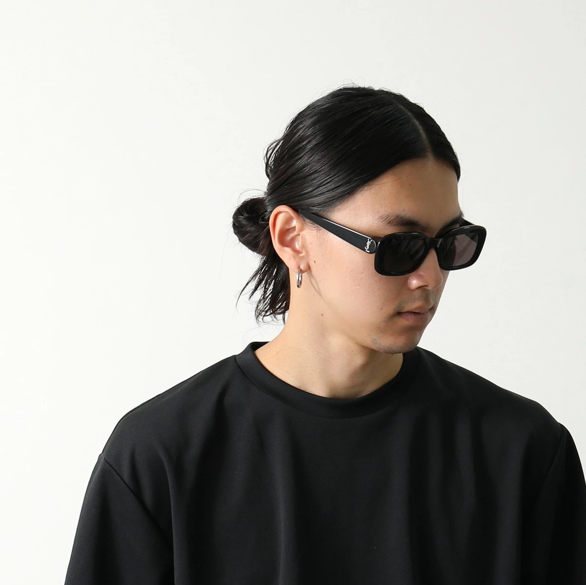SAINT LAURENT サンローラン サングラス SL M130/F メンズ スクエア型 メガネ カサンドラロゴ YSL アイウェア 001/BLACK-BLACK-BLACK