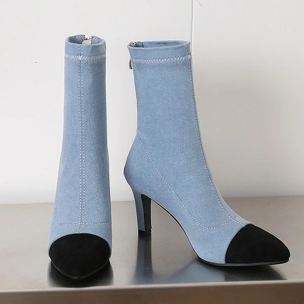ブーツ 痛くない 歩きやすい ポインテッドトゥ ピンヒール ショートブーツ ワイドシャフト 秋 冬 美脚 脚長 レディース 柔らか ブラック ブルー ハイヒール ショート シンプル 黒 バックファス ブーツ 痛くない 歩きやすい ポインテッドトゥ ピンヒール ショートブーツ ワイドシャフト 秋 冬 美脚 脚長 レディース 柔らか ブラック ブルー ハイヒール ショート シンプル 黒 バックファス