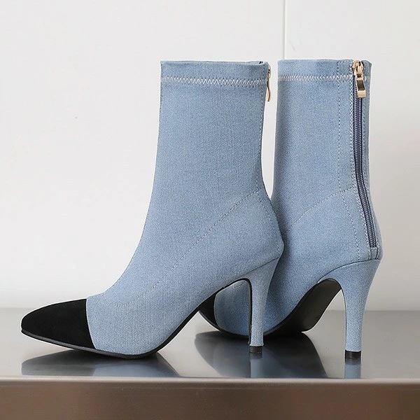 ブーツ 痛くない 歩きやすい ポインテッドトゥ ピンヒール ショートブーツ ワイドシャフト 秋 冬 美脚 脚長 レディース 柔らか ブラック ブルー ハイヒール ショート シンプル 黒 バックファス ブーツ 痛くない 歩きやすい ポインテッドトゥ ピンヒール ショートブーツ ワイドシャフト 秋 冬 美脚 脚長 レディース 柔らか ブラック ブルー ハイヒール ショート シンプル 黒 バックファス