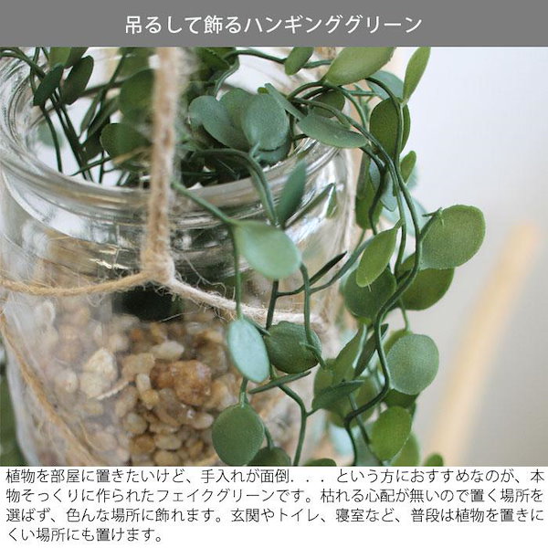 Qoo10] 観葉植物 フェイク 吊り下げ 吊るす フ