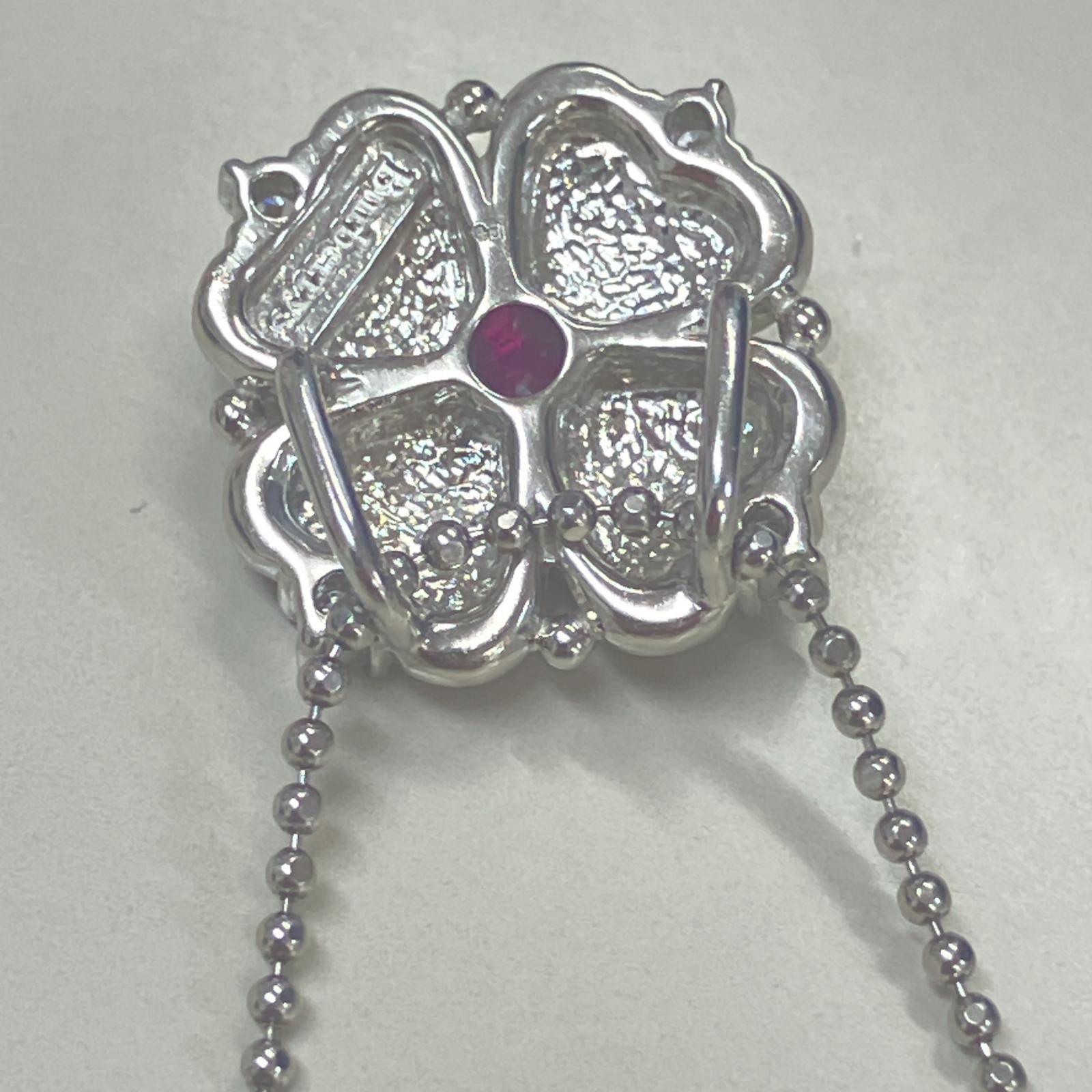 ネックレス Ptプラチナ シルバー ピンク PT.017.012刻印【中古】 レディース