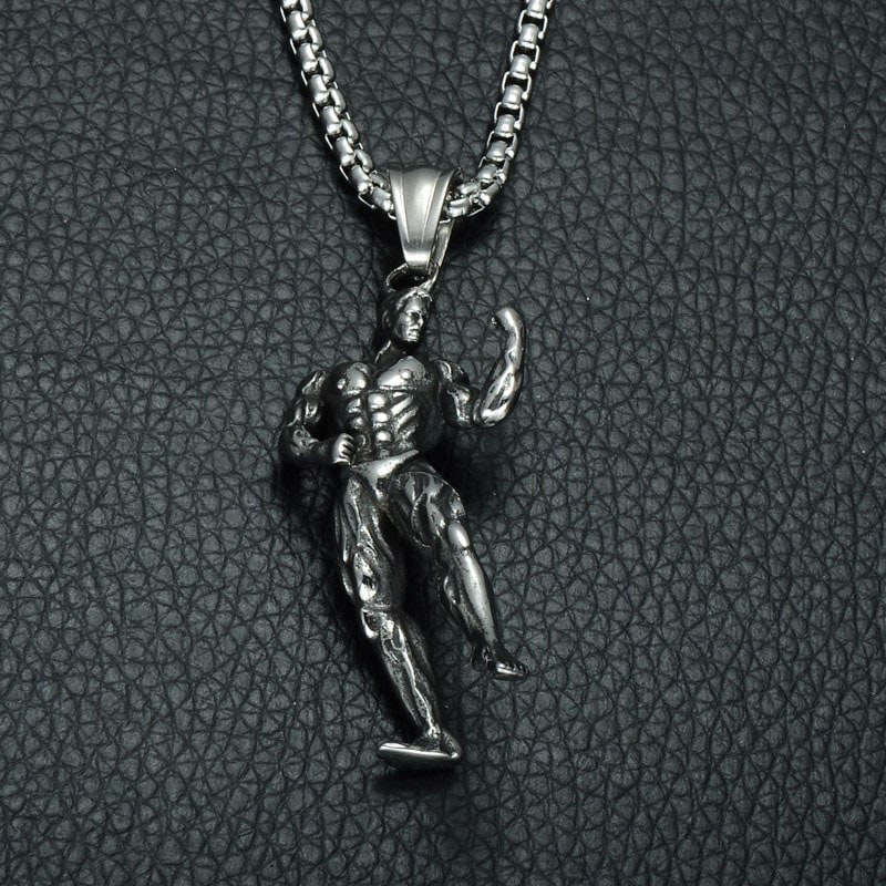 ボディービルダーステンレスネックレス チェーン付き 首飾り アクセサリー 筋トレ マッチョ 筋肉 ボディービルダーステンレスネックレス チェーン付き 首飾り アクセサリー 筋トレ マッチョ 筋肉