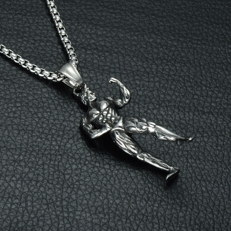 ボディービルダーステンレスネックレス チェーン付き 首飾り アクセサリー 筋トレ マッチョ 筋肉 ボディービルダーステンレスネックレス チェーン付き 首飾り アクセサリー 筋トレ マッチョ 筋肉