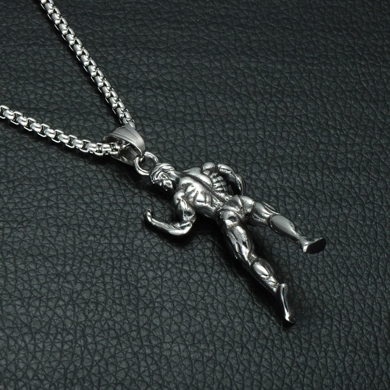 ボディービルダーステンレスネックレス チェーン付き 首飾り アクセサリー 筋トレ マッチョ 筋肉 ボディービルダーステンレスネックレス チェーン付き 首飾り アクセサリー 筋トレ マッチョ 筋肉