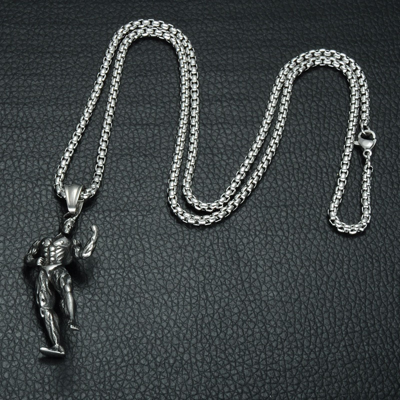 ボディービルダーステンレスネックレス チェーン付き 首飾り アクセサリー 筋トレ マッチョ 筋肉 ボディービルダーステンレスネックレス チェーン付き 首飾り アクセサリー 筋トレ マッチョ 筋肉