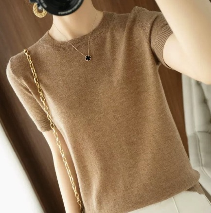 トップス モテアイテム エレガント ニットソー 半袖 ラウンドネック スリム 細身 ニット 伸縮性 通気性 サマーニット 薄手 きれいめ シンプル 上品 おしゃれ お洒落 レトロ 女子 トップス モテアイテム エレガント ニットソー 半袖 ラウンドネック スリム 細身 ニット 伸縮性 通気性 サマーニット 薄手 きれいめ シンプル 上品 おしゃれ お洒落 レトロ 女子