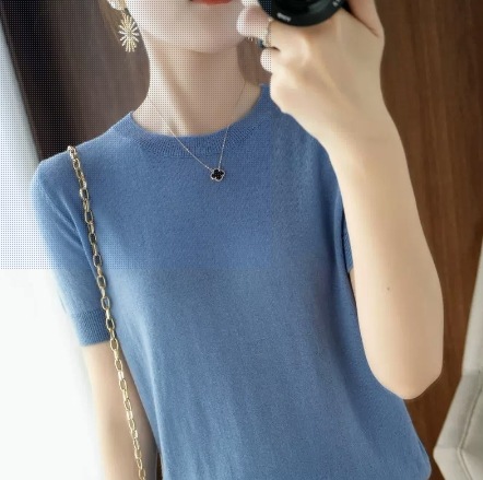 トップス モテアイテム エレガント ニットソー 半袖 ラウンドネック スリム 細身 ニット 伸縮性 通気性 サマーニット 薄手 きれいめ シンプル 上品 おしゃれ お洒落 レトロ 女子 トップス モテアイテム エレガント ニットソー 半袖 ラウンドネック スリム 細身 ニット 伸縮性 通気性 サマーニット 薄手 きれいめ シンプル 上品 おしゃれ お洒落 レトロ 女子