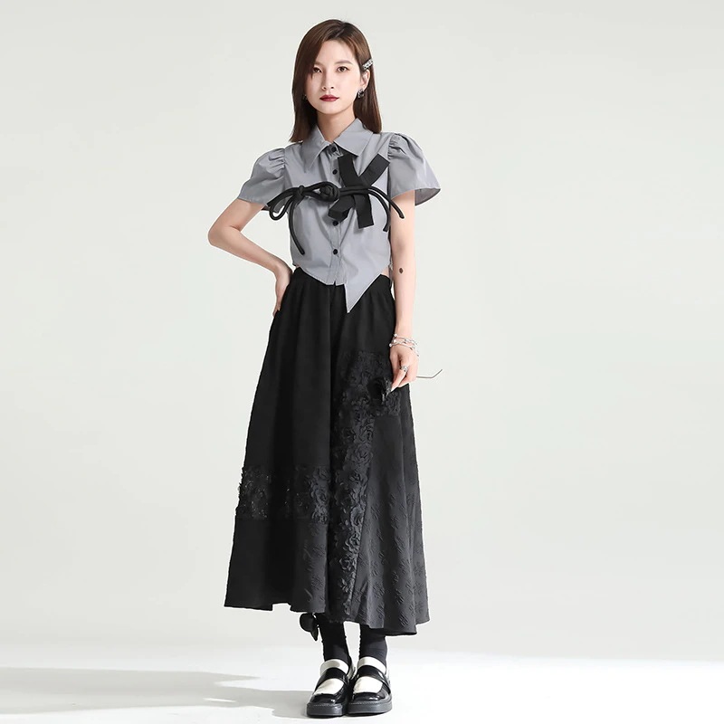 短丈 ブラウス 可愛いデザイン フリル袖 不規則 レディース おしゃれ Tシャツ ブラウス