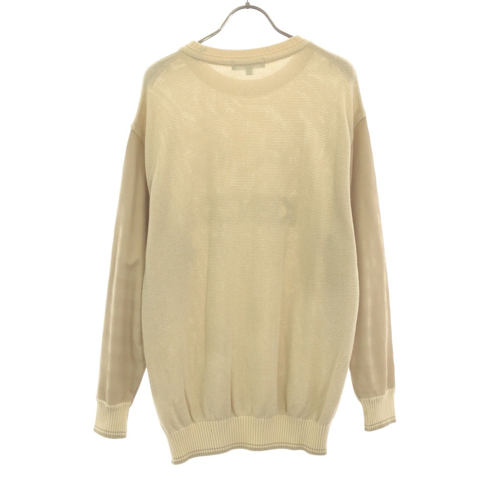 日本製 刺繍 ゴルフ 長袖 ニット 3 ベージュ セーター メンズ