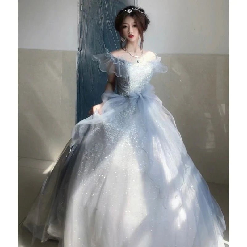 パーティードレスボディコンワンピ　ブルー イブニングドレス スカート 女性 上質な風合い 歳 成人式 姫大