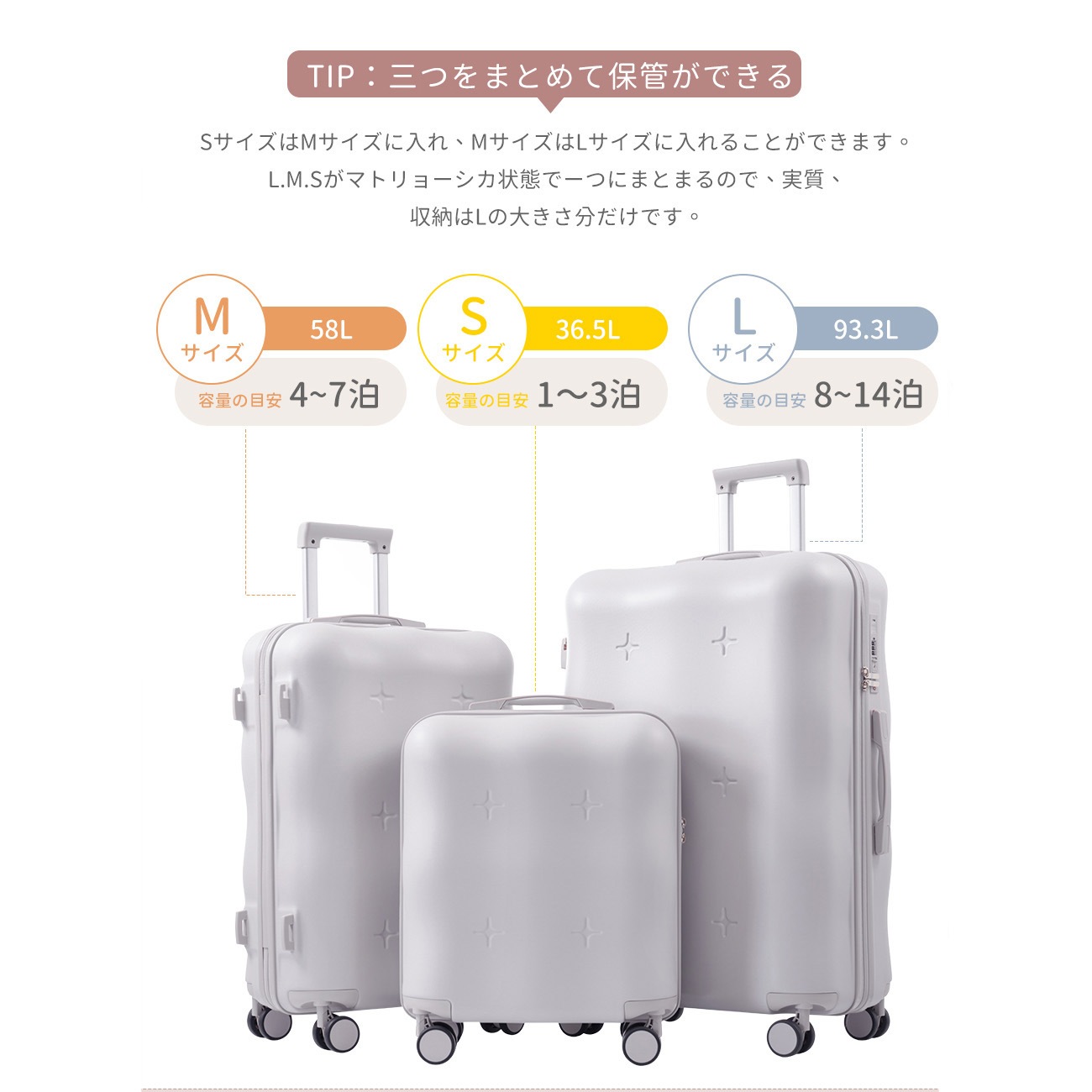 スーツケース Mサイズ キャリーバッグ キャリーケース USBポート付き ストッパー付き 中型 超軽量 軽量 大容量 かわいい ファスナー式 TSAロック搭載 360度回転 旅行 おしゃれ 人気色