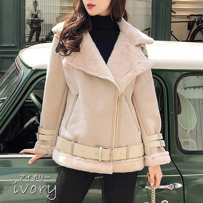 コートムートンコートレディース40秋冬長袖きれいめボアコートライダースアウター切り替えもこもこ防寒カジュアル秋冬暖かい軽量