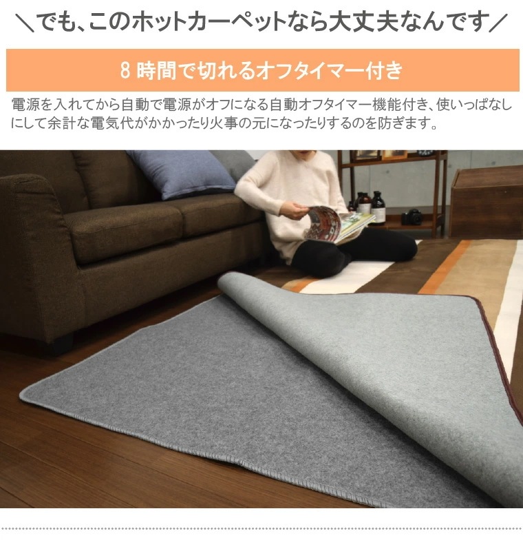 ホットカーペット 電気カーペット 3畳 カバー付き 2点セット 本体サイズ約176x235cm フランネルラグ(カバー:約190x240cm) 多機能搭載 メーカー1年保証 8時間自動オフ 省エネ