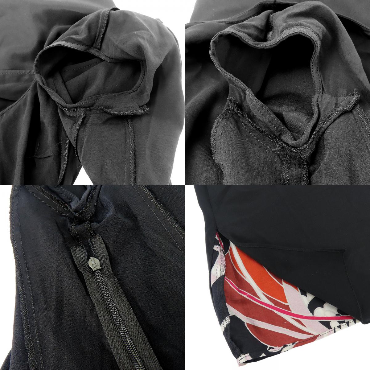 中古 ワンピース 38 レーヨン ポリウレタン アセテート ブラック ピンク ホワイト プリント 花柄 MARELLA レディース 女性 中古 ワンピース 38 レーヨン ポリウレタン アセテート ブラック ピンク ホワイト プリント 花柄 MARELLA レディース 女性