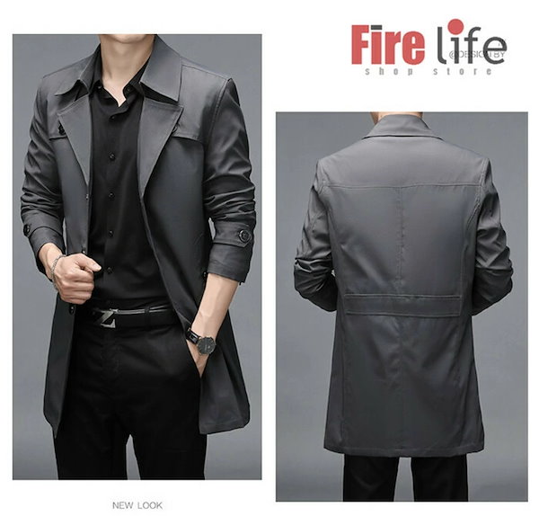 Qoo10] メンズ スプリングコート トレンチコート