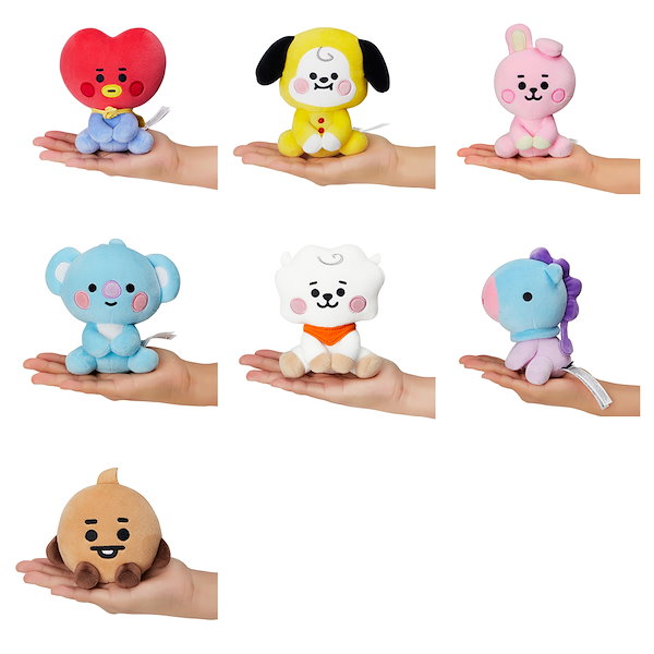 BT21 公式 商品 ベビーお座りぬいぐるみ 12cm TATA CHIMMY SHOOKY RJ COOKY KOYA MANG 人形 インテリア  子供 赤ちゃん キャラクター クッション　可愛い