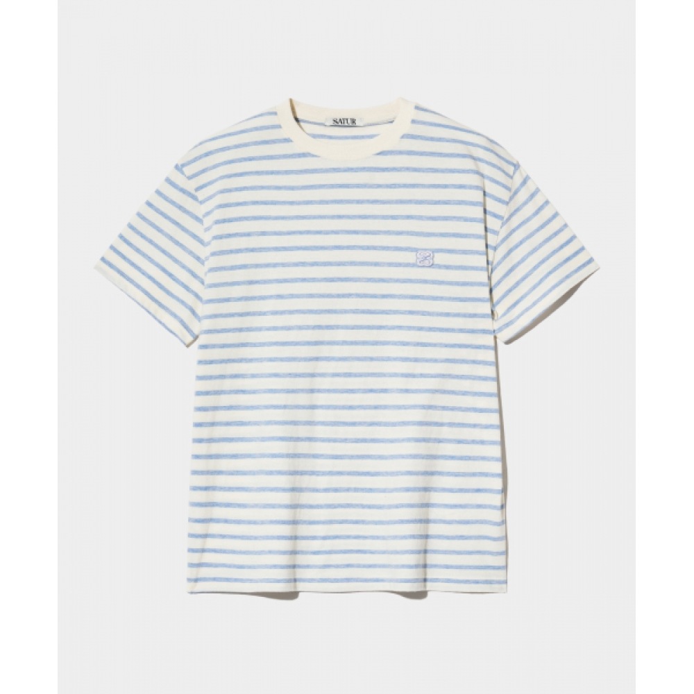 【SATUR】★オールデイ カラー ストライプ 半袖 Tシャツ★ Qoo10 SATUR SATUR オールデイベーシック ストラ