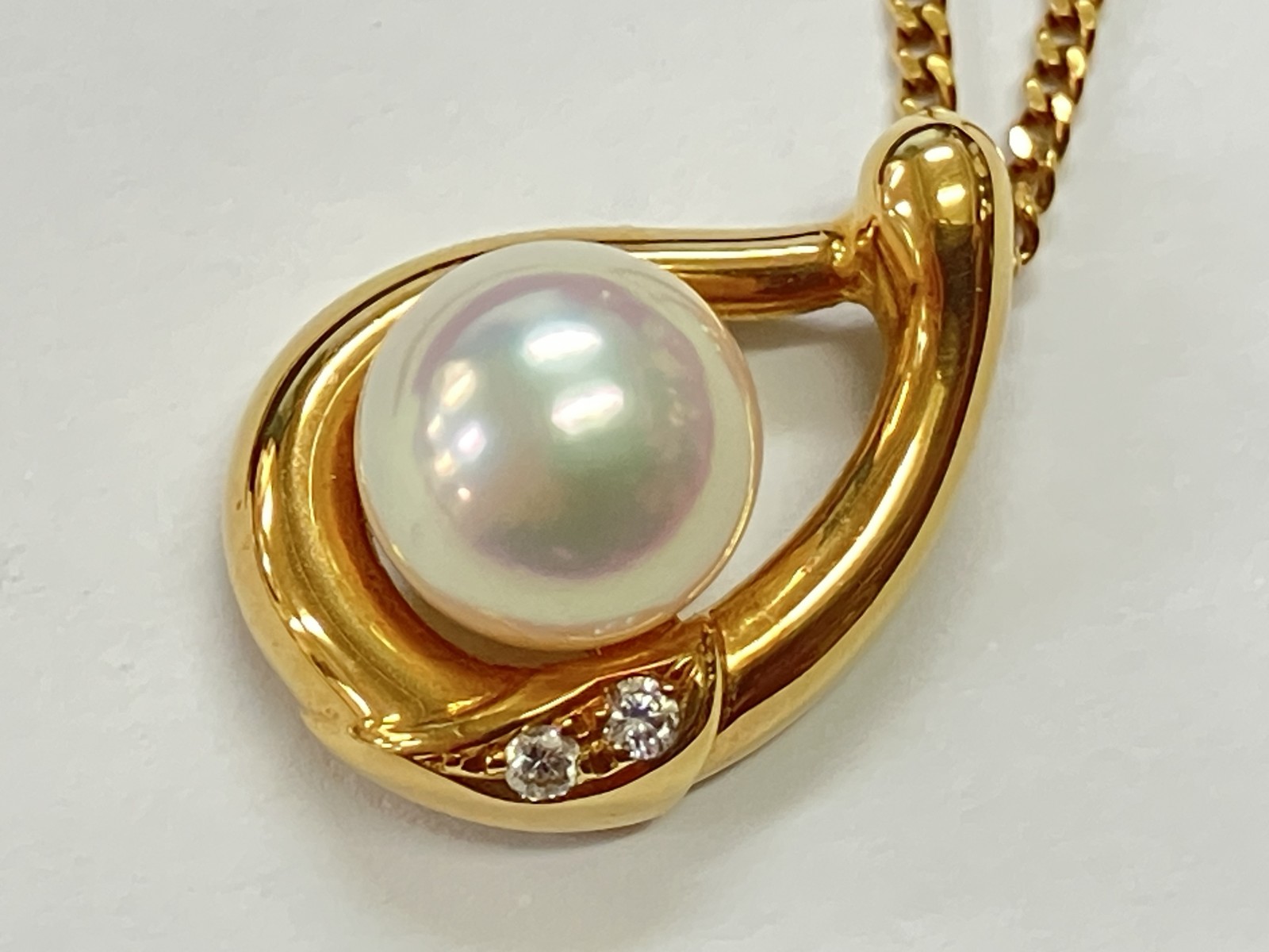 ネックレス K18ゴールド/パール ゴールド K18刻印【中古】 レディース ネックレス K18ゴールド/パール ゴールド K18刻印【中古】 レディース