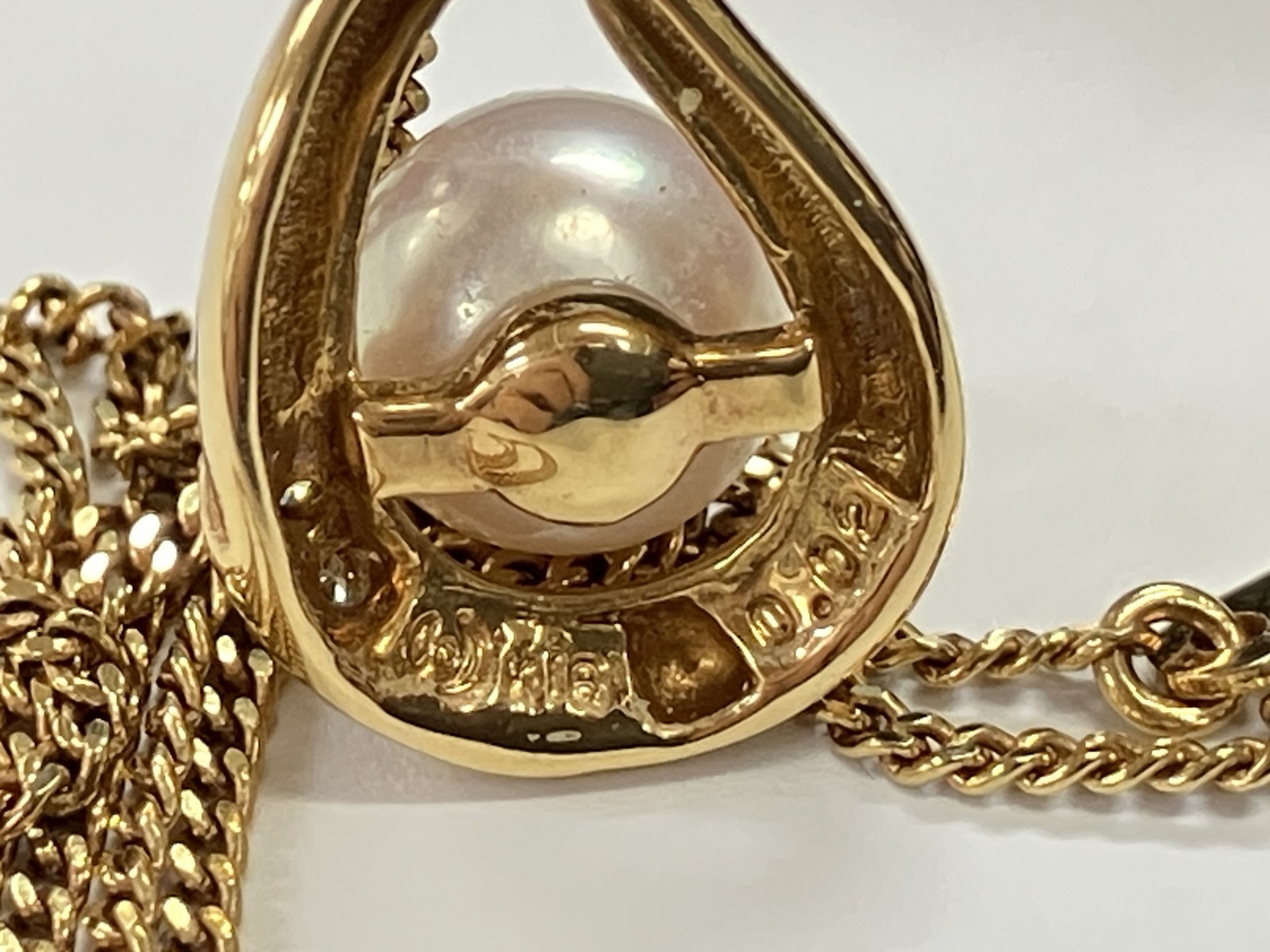 ネックレス K18ゴールド/パール ゴールド K18刻印【中古】 レディース ネックレス K18ゴールド/パール ゴールド K18刻印【中古】 レディース