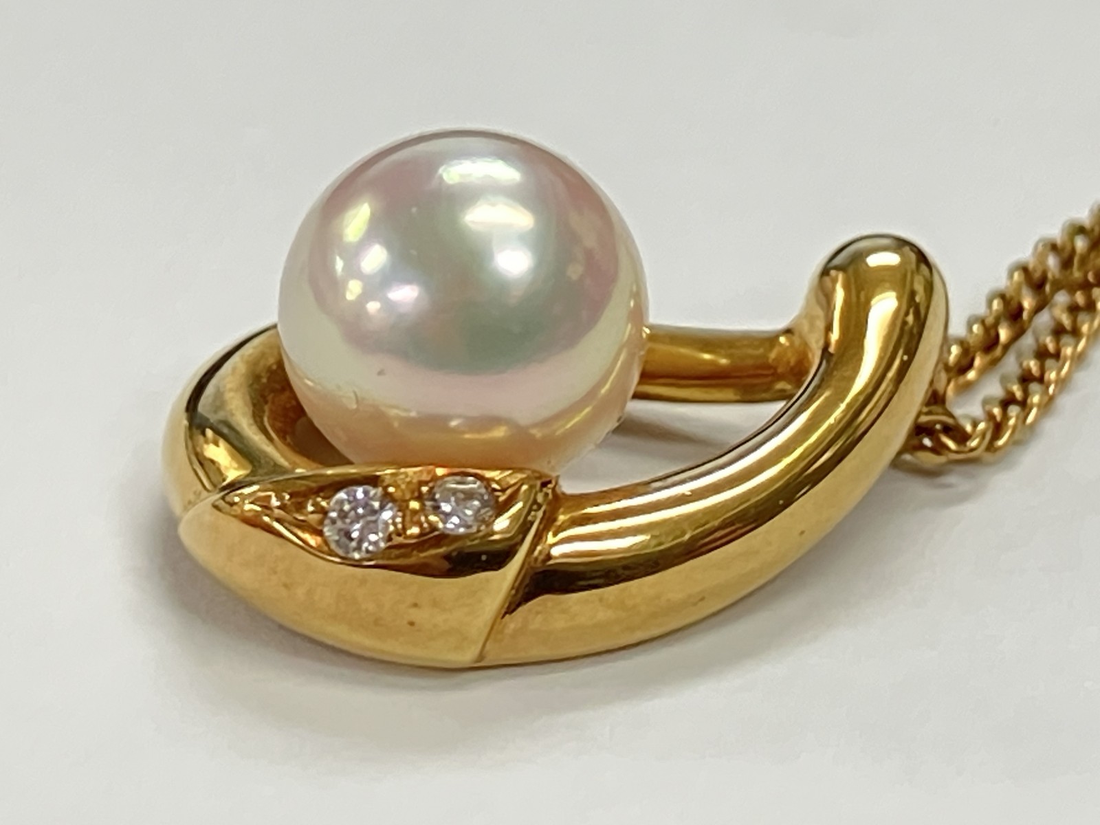 ネックレス K18ゴールド/パール ゴールド K18刻印【中古】 レディース ネックレス K18ゴールド/パール ゴールド K18刻印【中古】 レディース