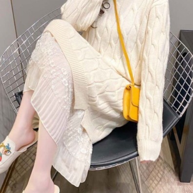 ゆったりニットワンピース ワンピース ニット セーター ロング ロング丈 長袖 ラウンドネック ゆったりニットワンピース ワンピース ニット セーター ロング ロング丈 長袖 ラウンドネック