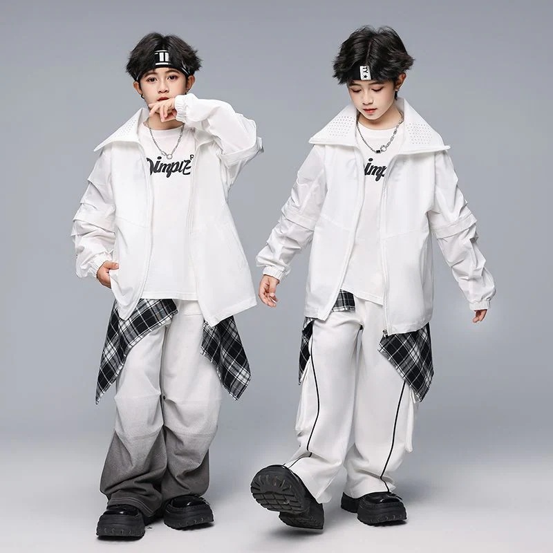 街のダンスの子供のファッション服の男の子のhiphopの出演服のヒップホップのファッションのブランドのかっこいいジャケットの子供のフレームの演技服