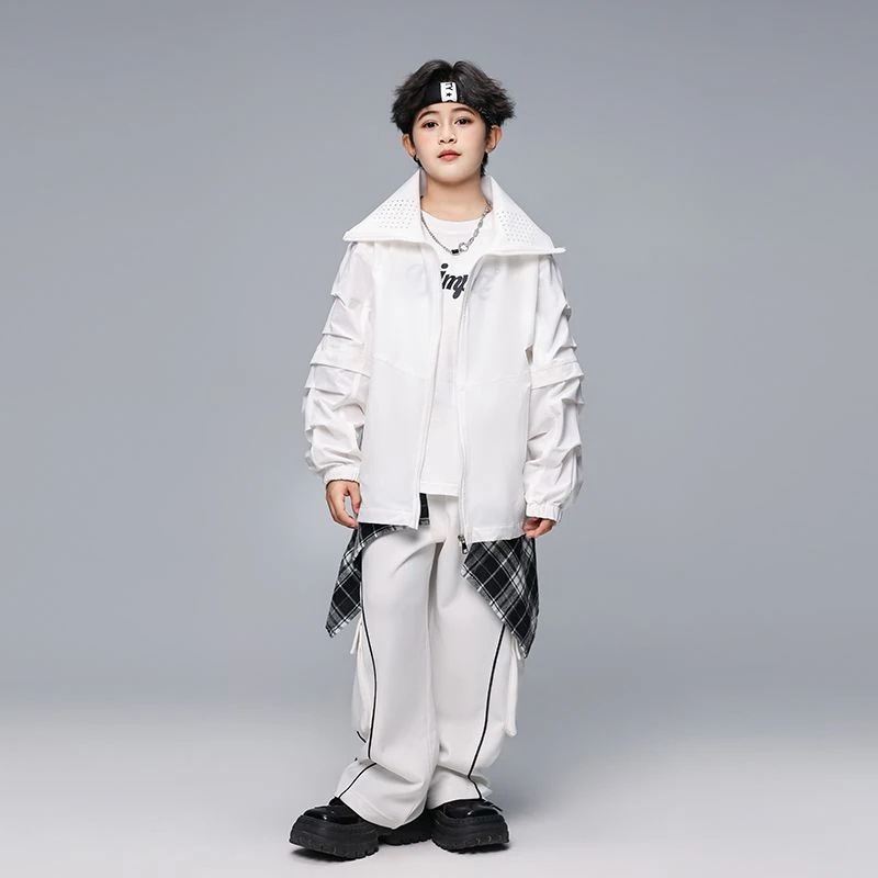 街のダンスの子供のファッション服の男の子のhiphopの出演服のヒップホップのファッションのブランドのかっこいいジャケットの子供のフレームの演技服