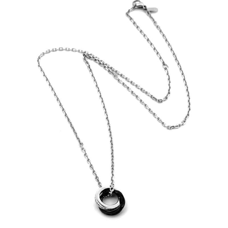 LH-1 タテガミ ダブルリングネックレス サージカルステンレス(ブラック) 03NE0215BK ステンレスネックレス チェーン45~50cm ペンダン LH-1 タテガミ ダブルリングネックレス サージカルステンレス(ブラック) 03NE0215BK ステンレスネックレス チェーン45~50cm ペンダン