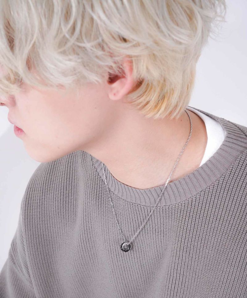 LH-1 タテガミ ダブルリングネックレス サージカルステンレス(ブラック) 03NE0215BK ステンレスネックレス チェーン45~50cm ペンダン LH-1 タテガミ ダブルリングネックレス サージカルステンレス(ブラック) 03NE0215BK ステンレスネックレス チェーン45~50cm ペンダン