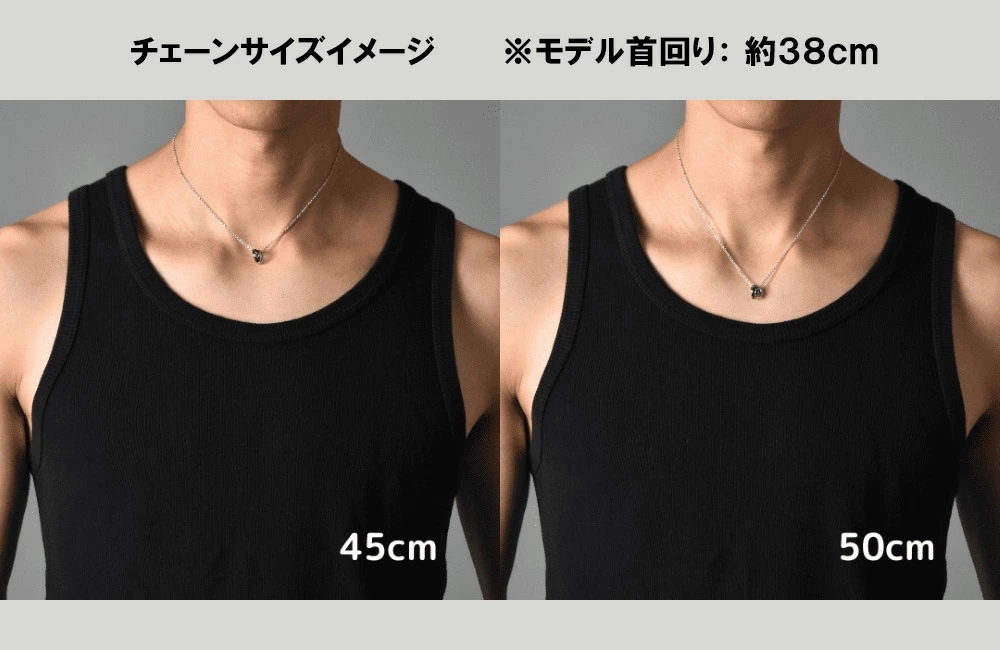 LH-1 タテガミ ダブルリングネックレス サージカルステンレス(ブラック) 03NE0215BK ステンレスネックレス チェーン45~50cm ペンダン LH-1 タテガミ ダブルリングネックレス サージカルステンレス(ブラック) 03NE0215BK ステンレスネックレス チェーン45~50cm ペンダン