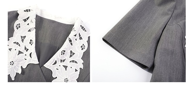 レースカラー ジャケットワンピース ワンピース. ドレス ジャケット風ワンピース レディース オフィスコーデ フレンチ パフスリーブスーツ a3792