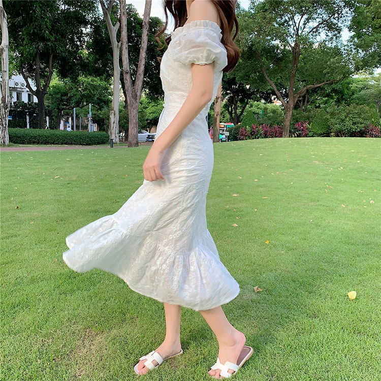 レトロ風 ワンピース 半袖 春 夏 きれいめ カジュアル かわいい フォーマル aライン シャツワンピース Aライン フレア ティアード ワンピドレス ミモレ ミモレ丈 ボリューム袖 ボリュームスリー