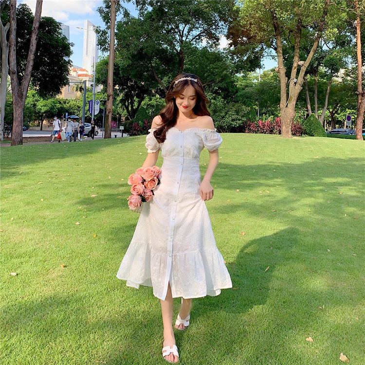 レトロ風 ワンピース 半袖 春 夏 きれいめ カジュアル かわいい フォーマル aライン シャツワンピース Aライン フレア ティアード ワンピドレス ミモレ ミモレ丈 ボリューム袖 ボリュームスリー